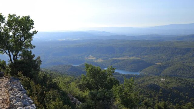 Bimont lake seen from the top of the Montagne Sainte-Victoire mountain