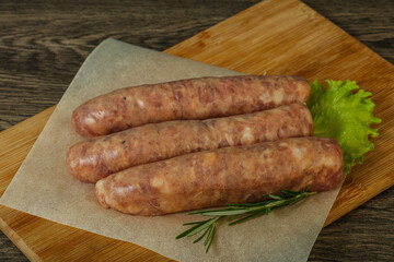 Raw pork meat sausages for grill