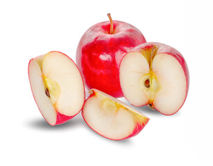 Red apple isolated on white background with clipping path and full depth of field