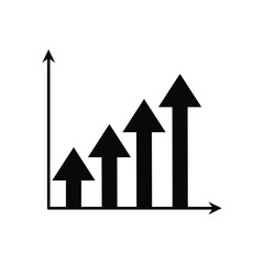 Up arrow icon vector. profit graph illustration sing. cash income symbol. Money logo.