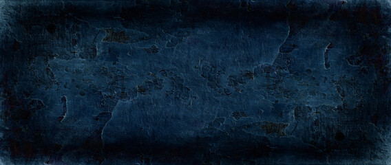 grunge blue wall, old vintage concrete surface abstract background