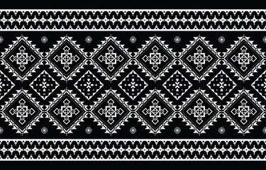 Black Geometric Fabric pattern seamless Vector illustration