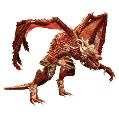 Naklejka premium 3D Rendering Fairy Tale Dragon on White