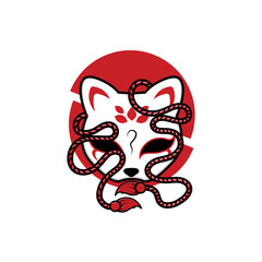Japanese kitsune mask, Vector illustration eps.10