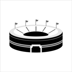 Baseball, cricket, and football arena icon. Simple illustration of sports arena vector icon for web design isolated on white background.