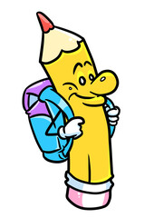 Pencil lesson school character illustration cartoon