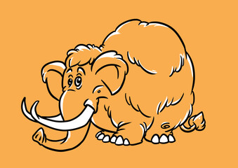 Mammoth postcard ice age illustration cartoon 