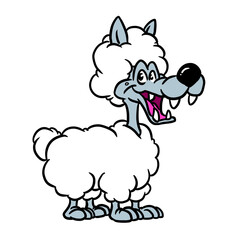 Wolf sheep wool illustration parody deception good