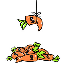 Carrots promise benefit business benefit illustration cartoon