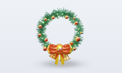 3d christmas wreath Bhutan flag rendering front view