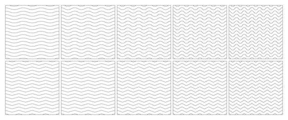 Fototapeta premium Wavy, zigzag, sinuous horizontal seamless lines background