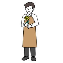 Florist man in an apron