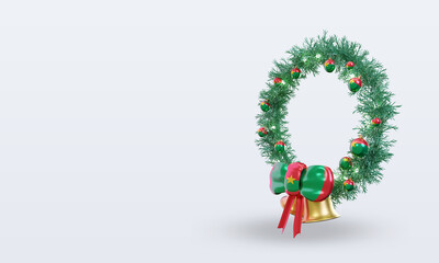 3d christmas wreath Burkina Faso flag rendering right view