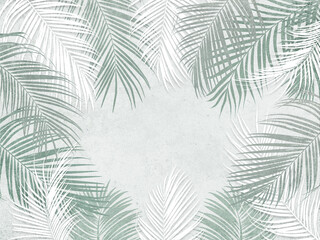 Palm leaves. Image for printing photo wallpapers. composition of palm leaves.