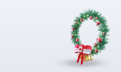 3d christmas wreath Canada flag rendering right view