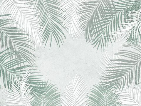 Palm leaves. Image for printing photo wallpapers. composition of palm leaves. © Сергей Орлов