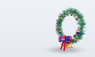 3d christmas wreath Croatia flag rendering right view