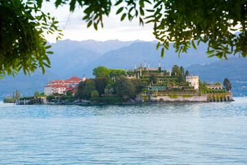 The famous old Isola Bella in the Lake Maggiore with the Borromeo Palace, one of the most famous small italian island (Italy)