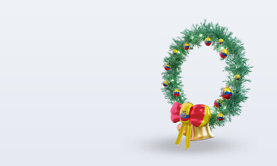 3d christmas wreath Ecuador flag rendering right view