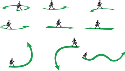 Distinguished person walks in all directions Distinguished person walks in all directions