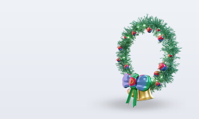 3d christmas wreath Eritrea flag rendering right view