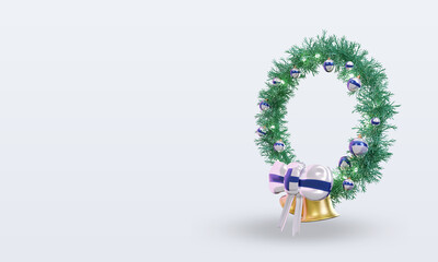 3d christmas wreath Finland flag rendering right view