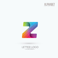 Professional Pixelated Origami Style Curvy Colorful Modern Z logo