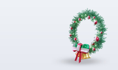 3d christmas wreath Italy flag rendering right view