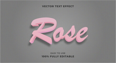 New 3D Rose Editable Vector Text Effect