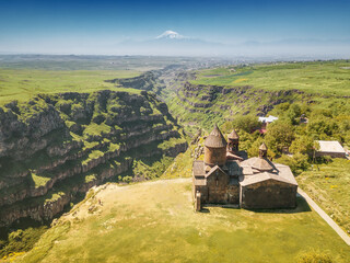 Aerial view of Saghmosavank church or Monastery of Psalms is a popular tourist sightseeing...