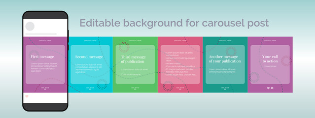 Background for a carousel post in glassmorphism style © Elady