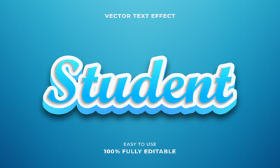 Fototapeta premium New 3D Student Editable Vector Text Effect