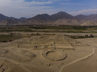 Aerial views of The Sacred City of Caral