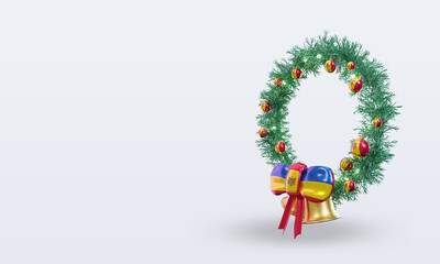 3d christmas wreath Moldova flag rendering right view