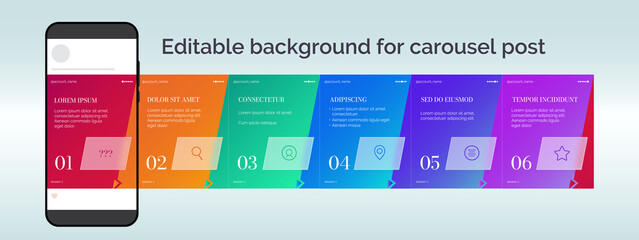 Background for a carousel post in glass morphism © Elady