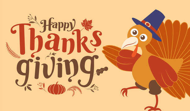 Happy Thanksgiving day, Autumn, Typography, Calligraphy design, vector illustration