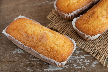 Valencian muffins on rustic background