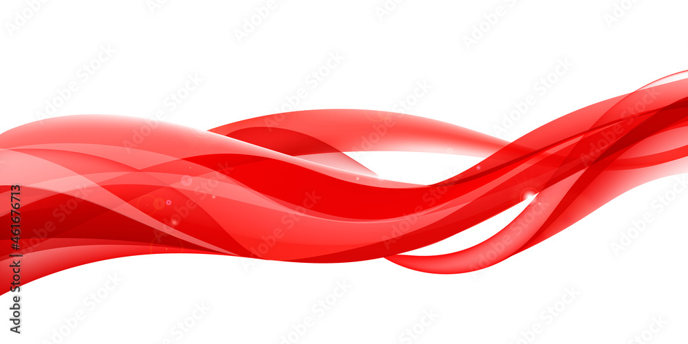 Wall mural vector abstract red wavy background. curve flow motion illustration. trendy gradient shapes composit