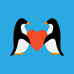 penguin icon, arctic animal, vector illustration