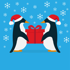 penguin icon, arctic animal, vector illustration