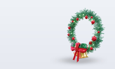 3d christmas wreath Portugal flag rendering right view