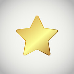 A charming gold star. Isolated. 3 D. Vector illustration.
