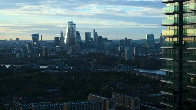 Rooftop View of the City of London from Canary Wharf, London, United Kingdom