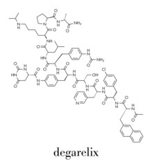 Degarelix prostate cancer drug molecule. Skeletal formula.