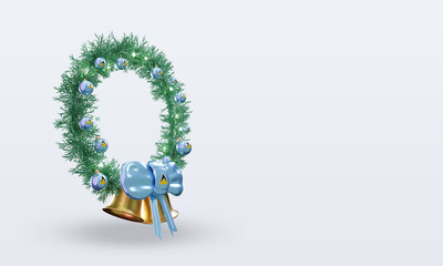 3d christmas wreath St Lucia flag rendering left view