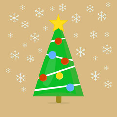 Christmas tree, holiday tree, vector illustration