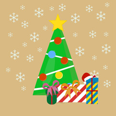 Christmas tree, holiday tree, vector illustration