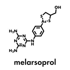 Melarsoprol trypanosomiasis drug molecule. Skeletal formula.