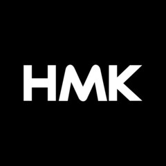 HMK letter logo design with black background in illustrator, vector logo modern alphabet font overlap style. calligraphy designs for logo, Poster, Invitation, etc.