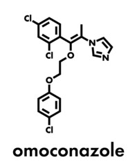 Omoconazole antifungal drug molecule. Skeletal formula.